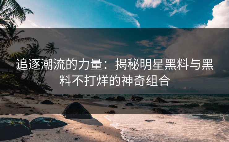 追逐潮流的力量：揭秘明星黑料与黑料不打烊的神奇组合