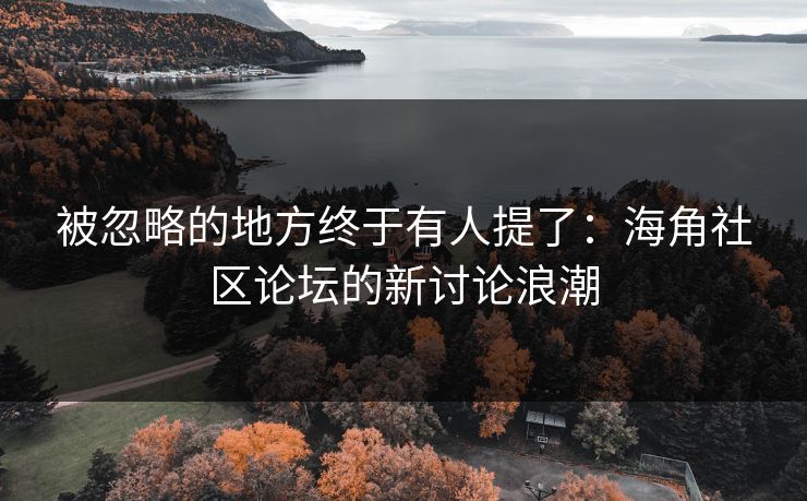 被忽略的地方终于有人提了：海角社区论坛的新讨论浪潮
