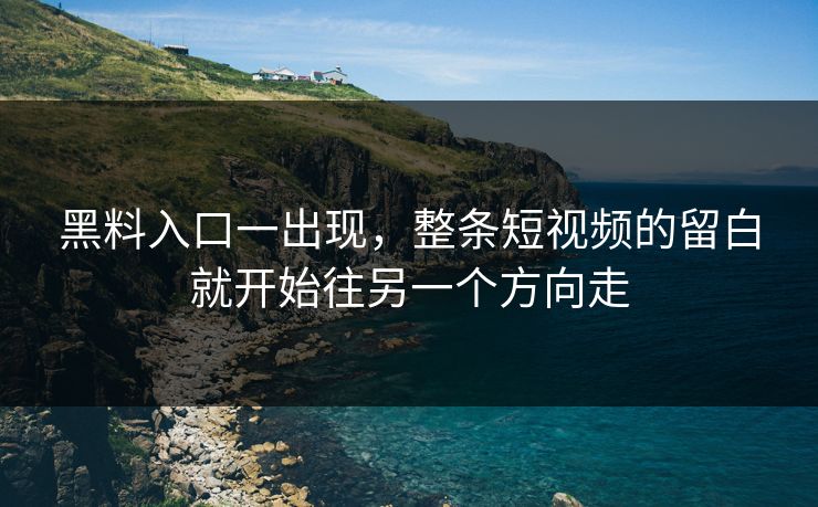 黑料入口一出现，整条短视频的留白就开始往另一个方向走
